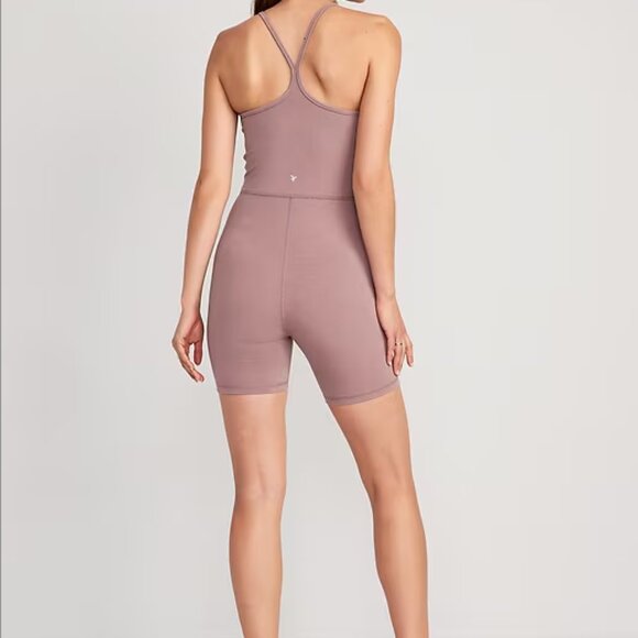 Old Navy PowerChill Racerback Bodysuit 6 inch inseam in Lark Purple Lav Y Strap - Picture 8 of 10